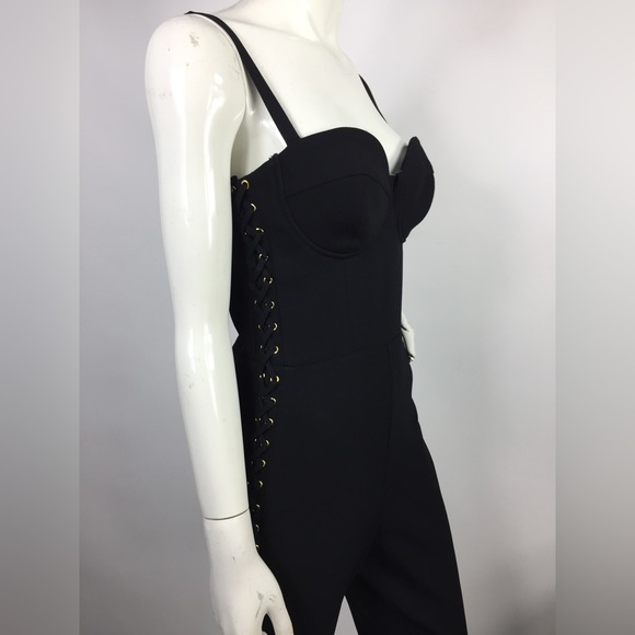 Bebe x Naven Corset Lace Up Jumpsuit Black Size 8 - Picture 6 of 16